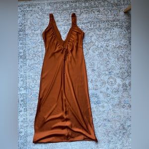 Size small burnt orange silk dress
